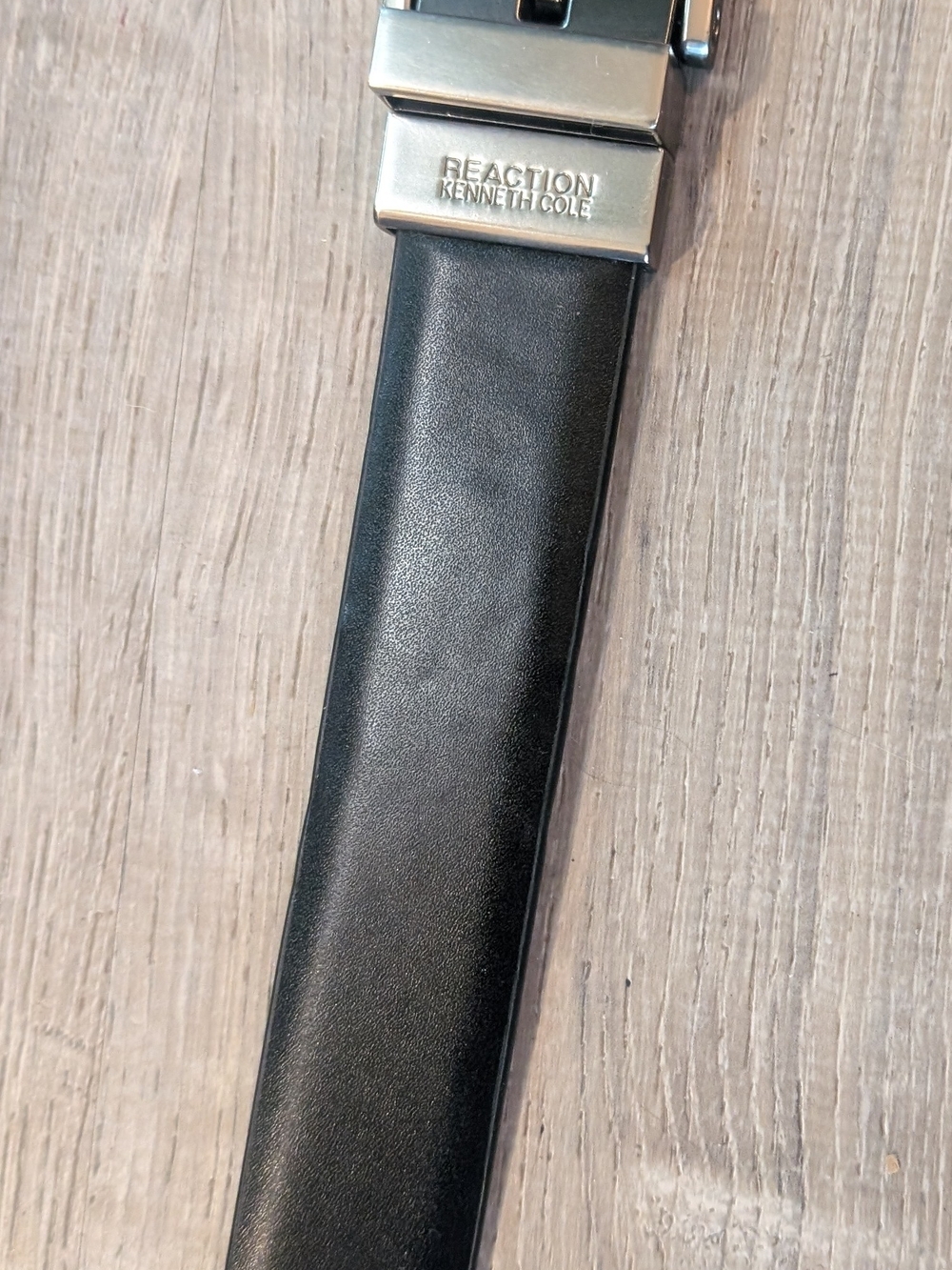 Kenneth Cole Reaction Reversible Black/Brown Leather Belt with Silver Buckle